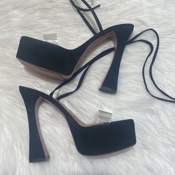 Amina Muaddi Sita ankle tie platform sandal size 38.5EU - Picture 4 of 13